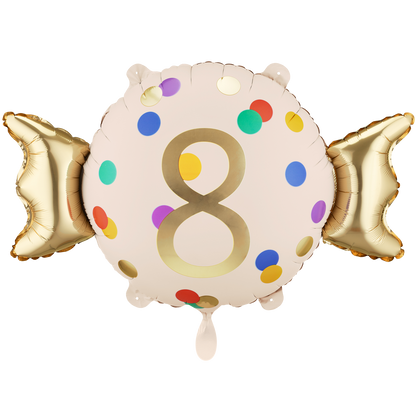 1 Ballon - Zahl 8 - Bonbon