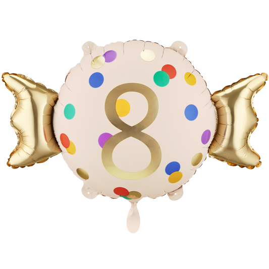 1 Ballon - Zahl 8 - Bonbon