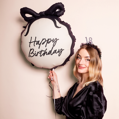 1 Ballon - Birthday Schleife - Happy Birthday