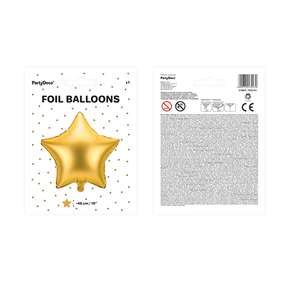 1 Ballon - Stern - Satin - Gold