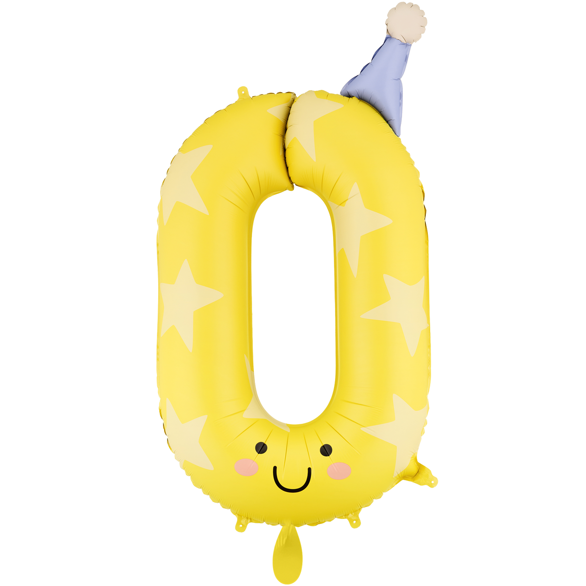 1 Ballon XXL - Zahl 0 - Gelb