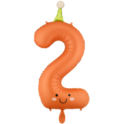1 Ballon XXL - Zahl 2 - Orange