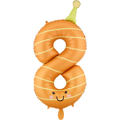 1 Ballon XXL - Zahl 8 - Orange