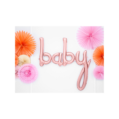 1 Ballon - Schriftzug - Baby - RoseGold