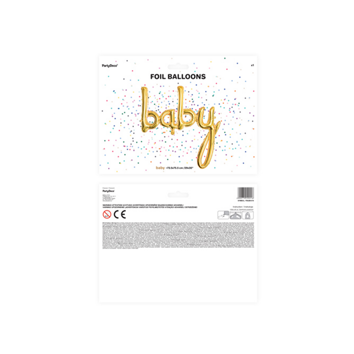 1 Ballon - Schriftzug - Baby - Gold
