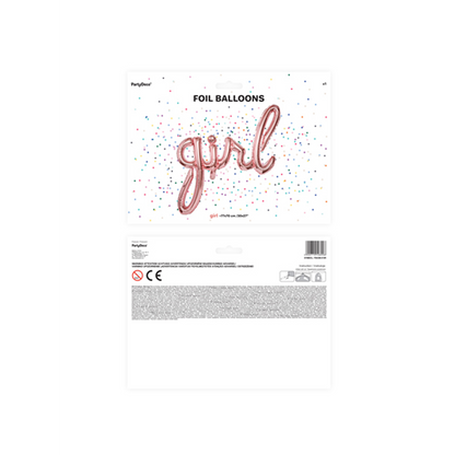 1 Ballon - Schriftzug - Girl - RoseGold