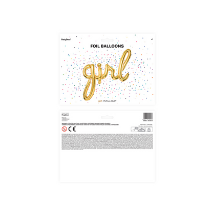 1 Ballon - Schriftzug - Girl - Gold