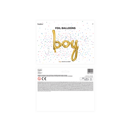 1 Ballon - Schriftzug - Boy - Gold