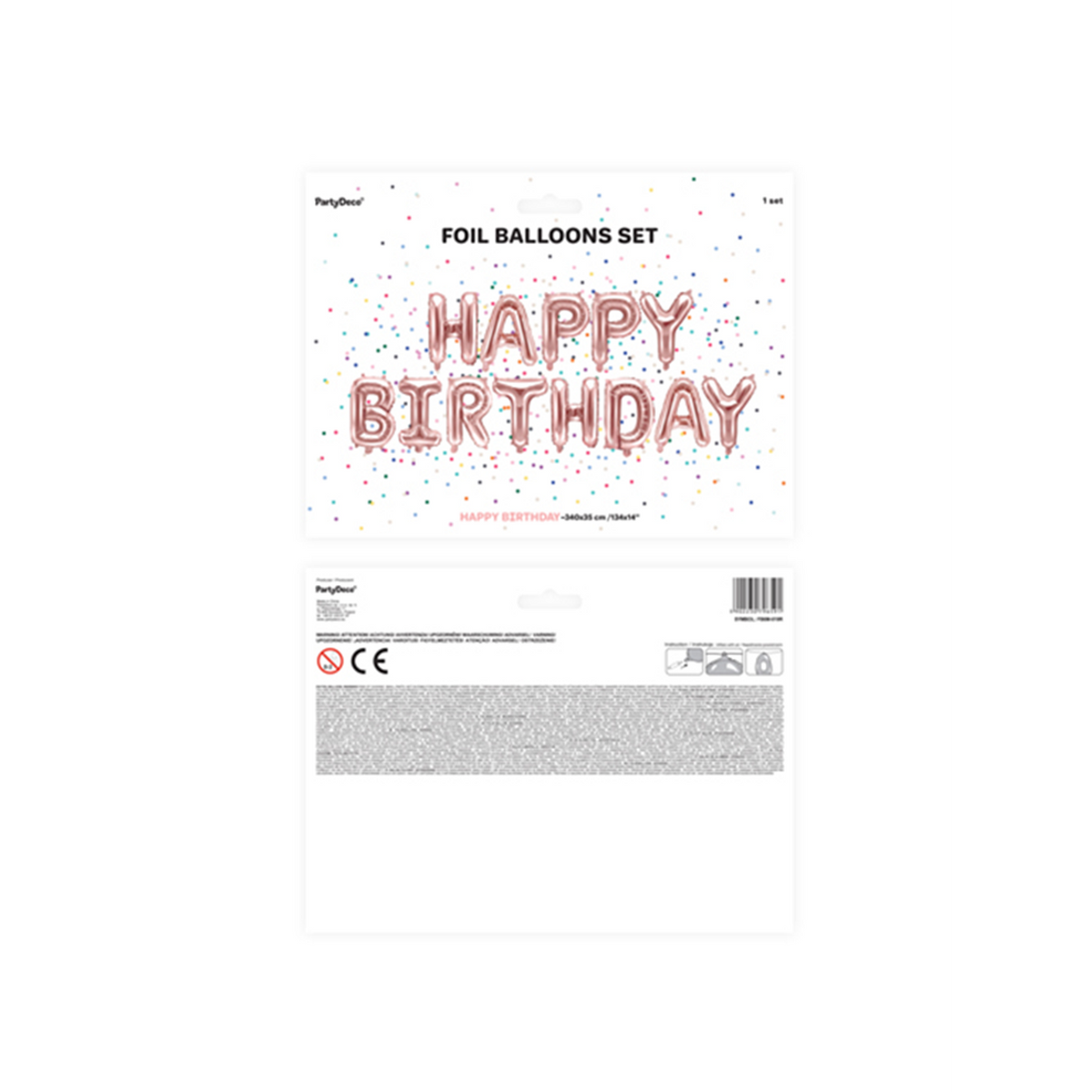 1 Ballon - Schriftzug - Happy Birthday - RoseGold