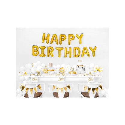 1 Ballon - Schriftzug - Happy Birthday - Gold