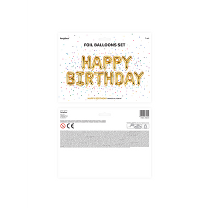 1 Ballon - Schriftzug - Happy Birthday - Gold