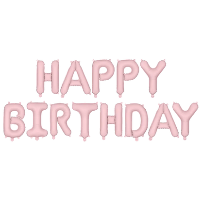 1 Ballon - Schriftzug - Happy Birthday - Rosa
