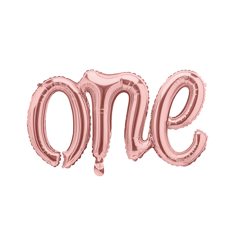 1 Ballon - Schriftzug - one - RoseGold