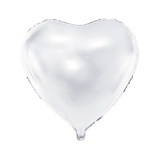 1 Ballon - Herz - Weiß
