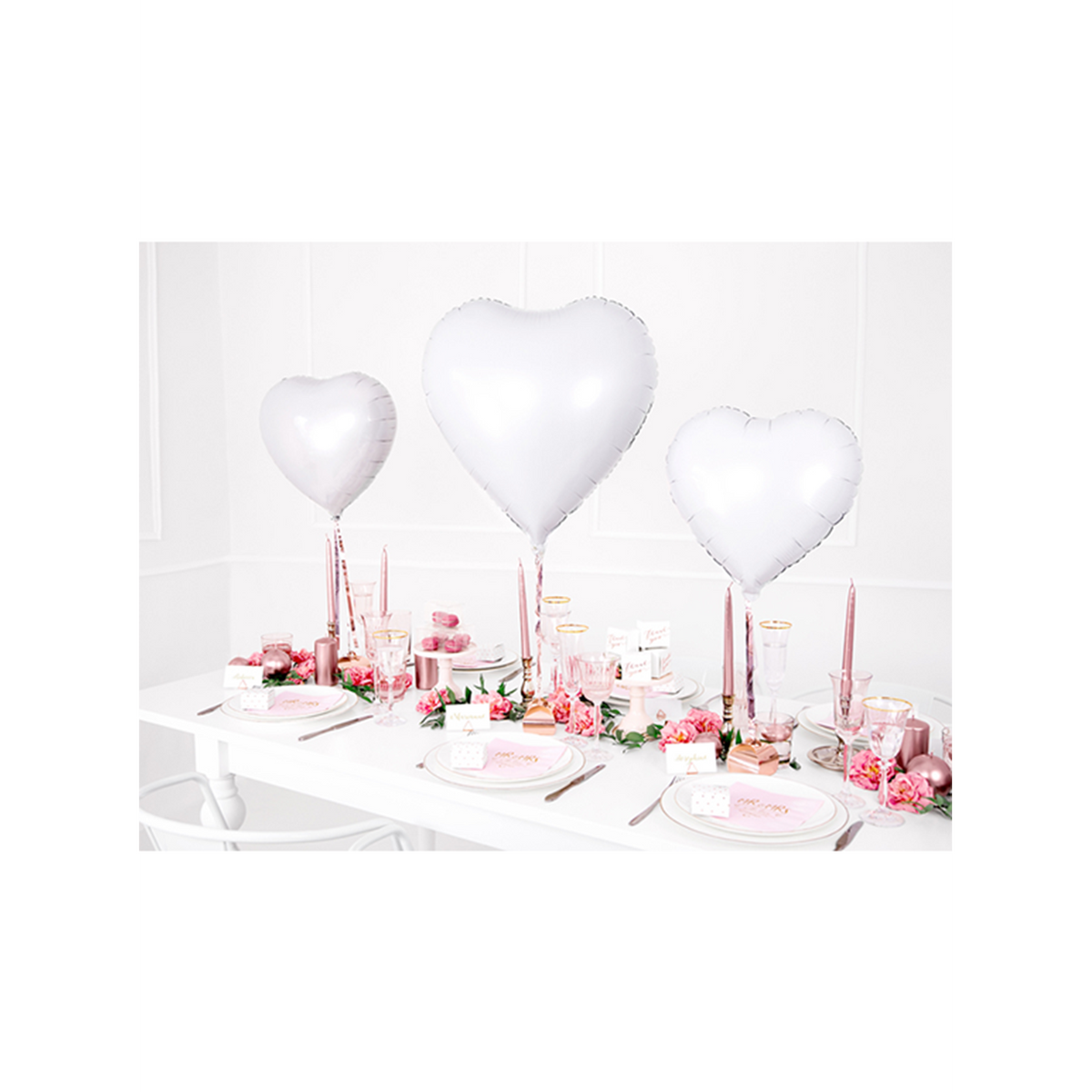 1 Ballon - Herz - Weiß