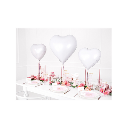1 Ballon - Herz - Weiß