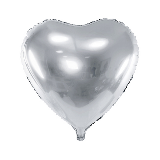 1 Ballon - Herz - Silber