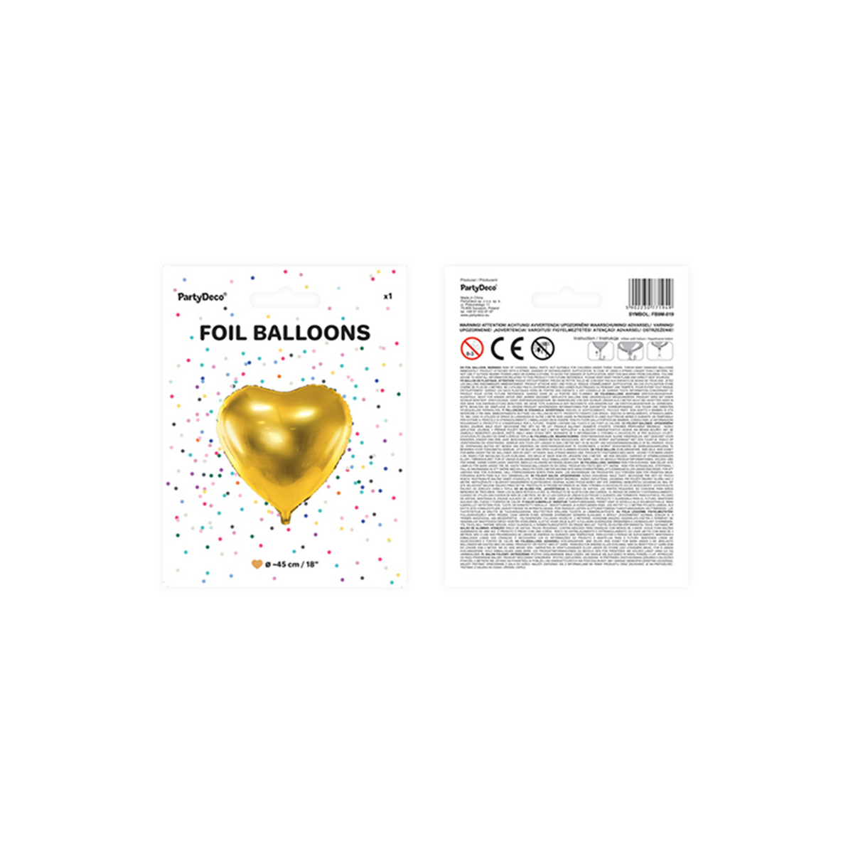 1 Ballon - Herz - Gold