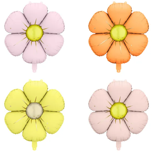 4 Folienballons für Girlanden - Daisies - Mix