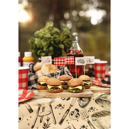 12 Grill-Dekospieße mit Fähnchen