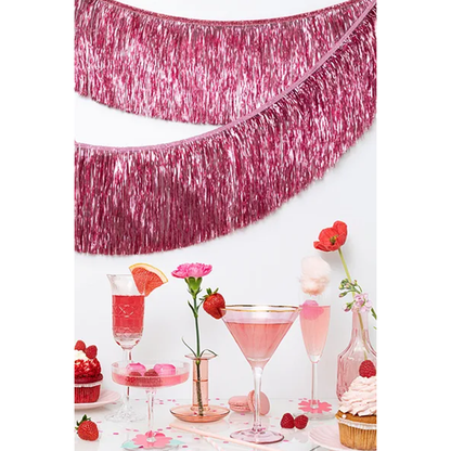 1 Girlande - Fringe Girlande - Rosa