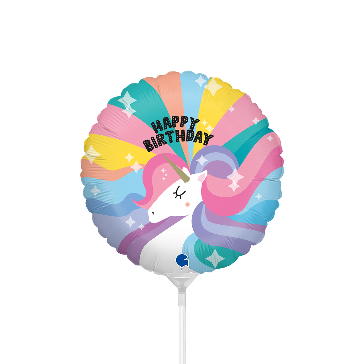 10 Miniballoons Airfilled - Birthday Unicorn (Unverpackt)