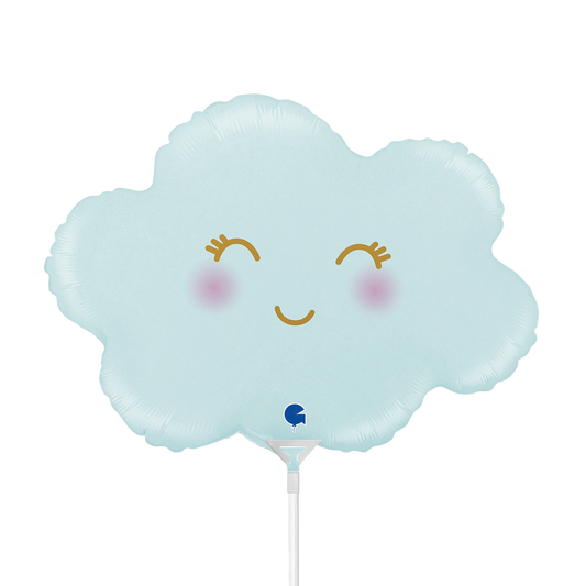 10 Miniballoons Airfilled - Cloud Satin Pastel Blue (Unverpackt)