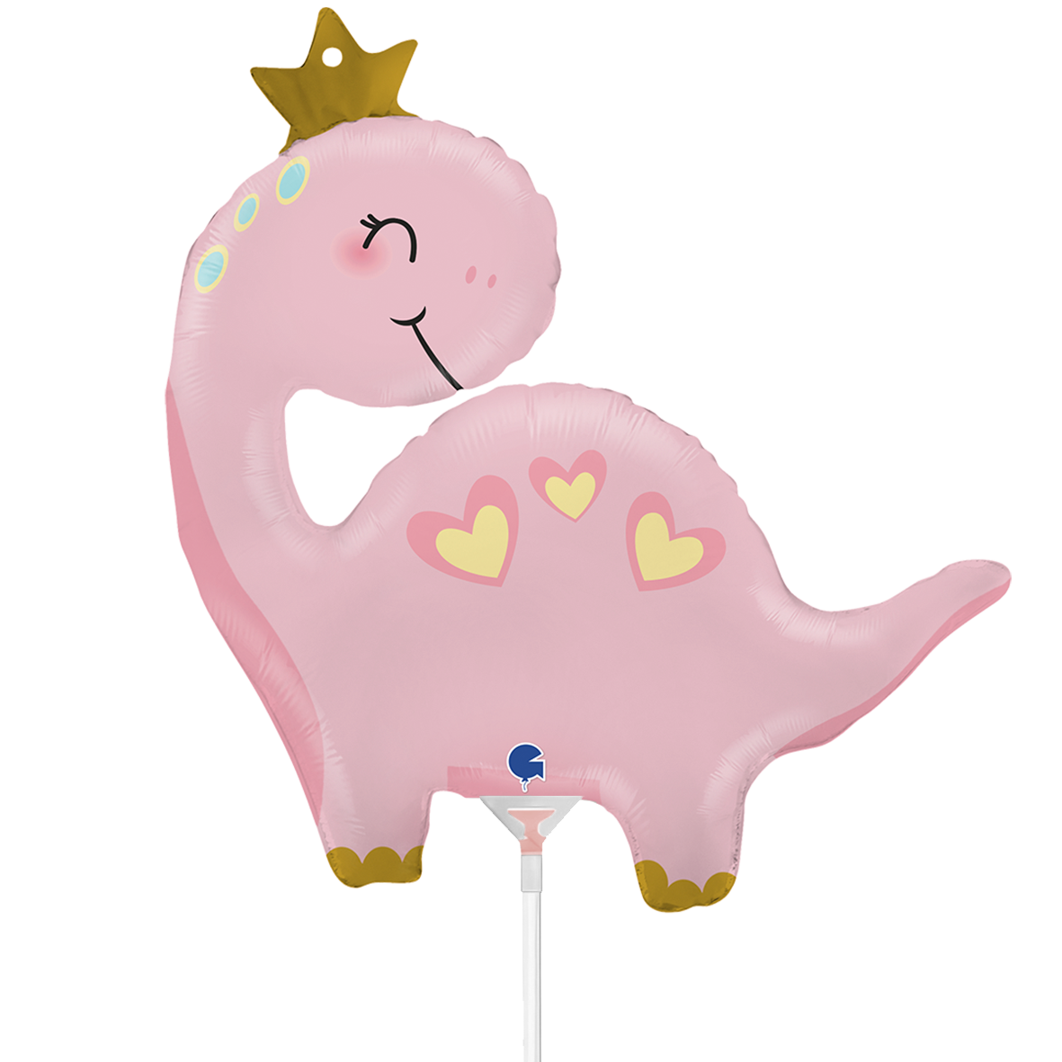 10 Miniballoons Airfilled - Pink Dino (Unverpackt)