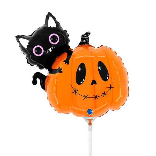 10 Miniballoons Airfilled - Cat & The Pumpkin (Unverpackt)