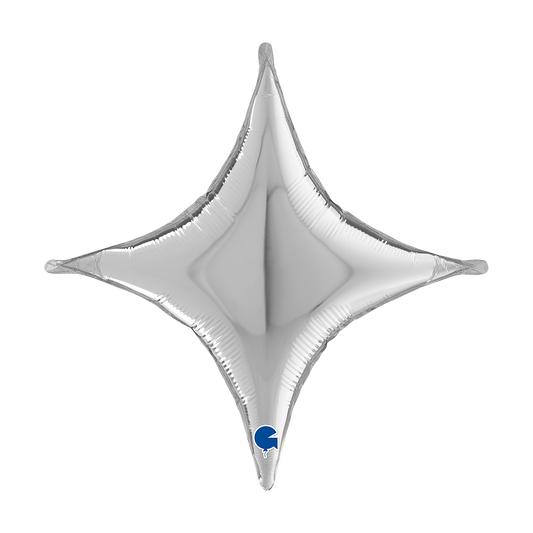 1 Balloon - Deco-Concave Cross - Silver