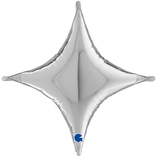 1 Balloon XXL - Deco-Concave Cross - Silver
