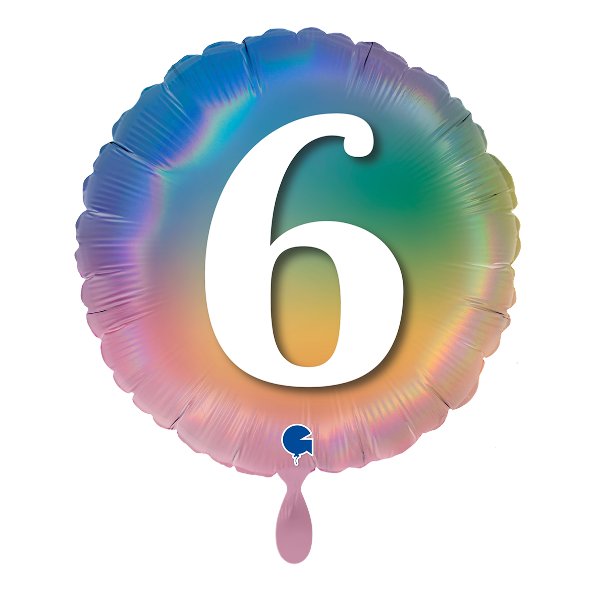 1 Balloon - Happy 6 Colourful Rainbow