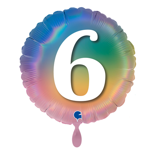 1 Balloon - Happy 6 Colourful Rainbow