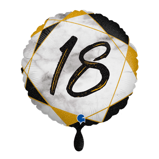 1 Balloon - Marble Mate 18 Black