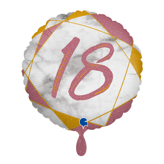 1 Balloon - Marble Mate 18 Rose Gold