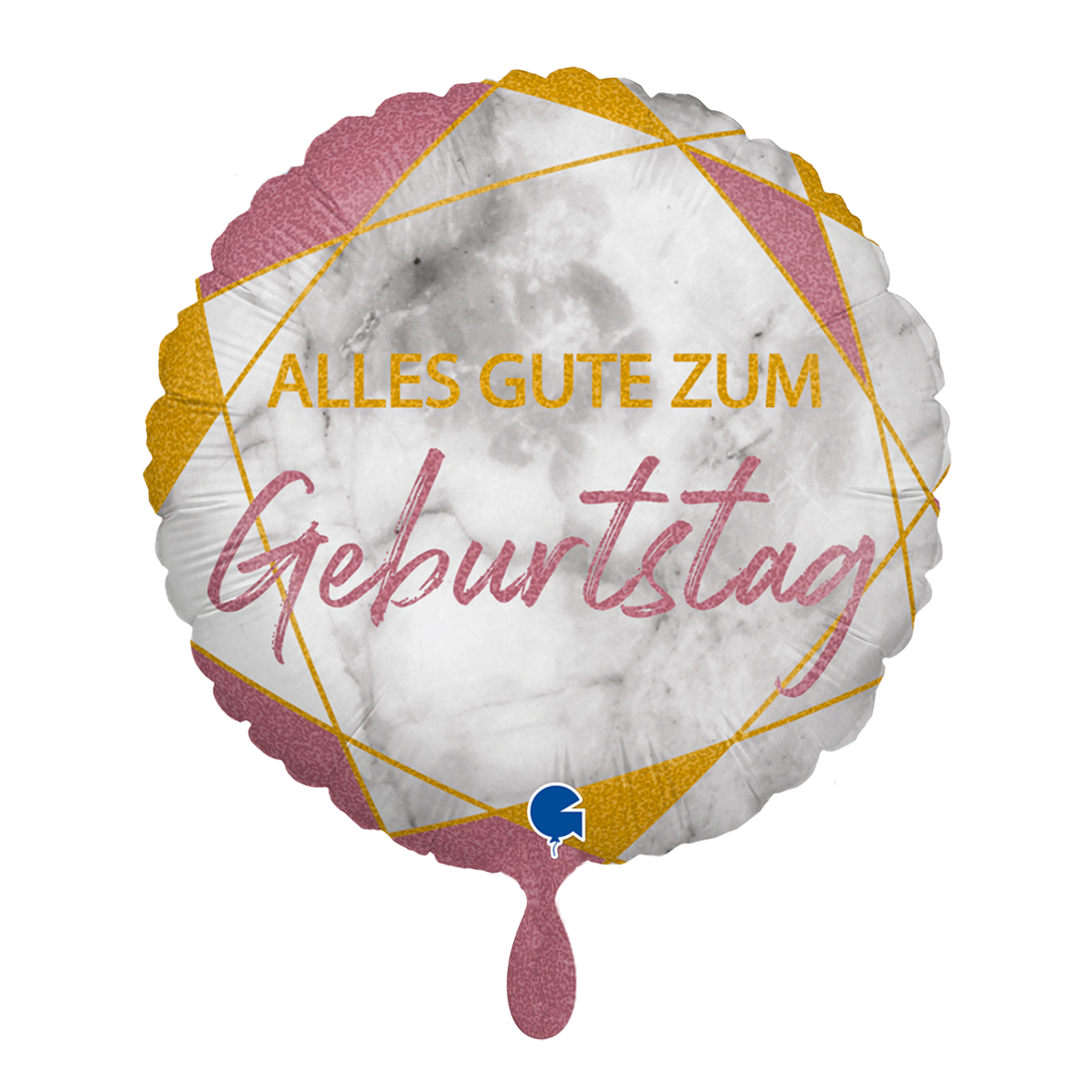 1 Balloon - Marble Mate Geburtstag Rose Gold