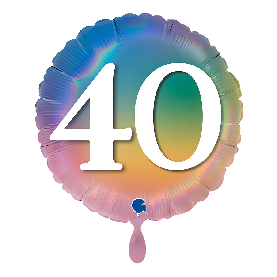 1 Balloon - Happy 40 Colourful Rainbow