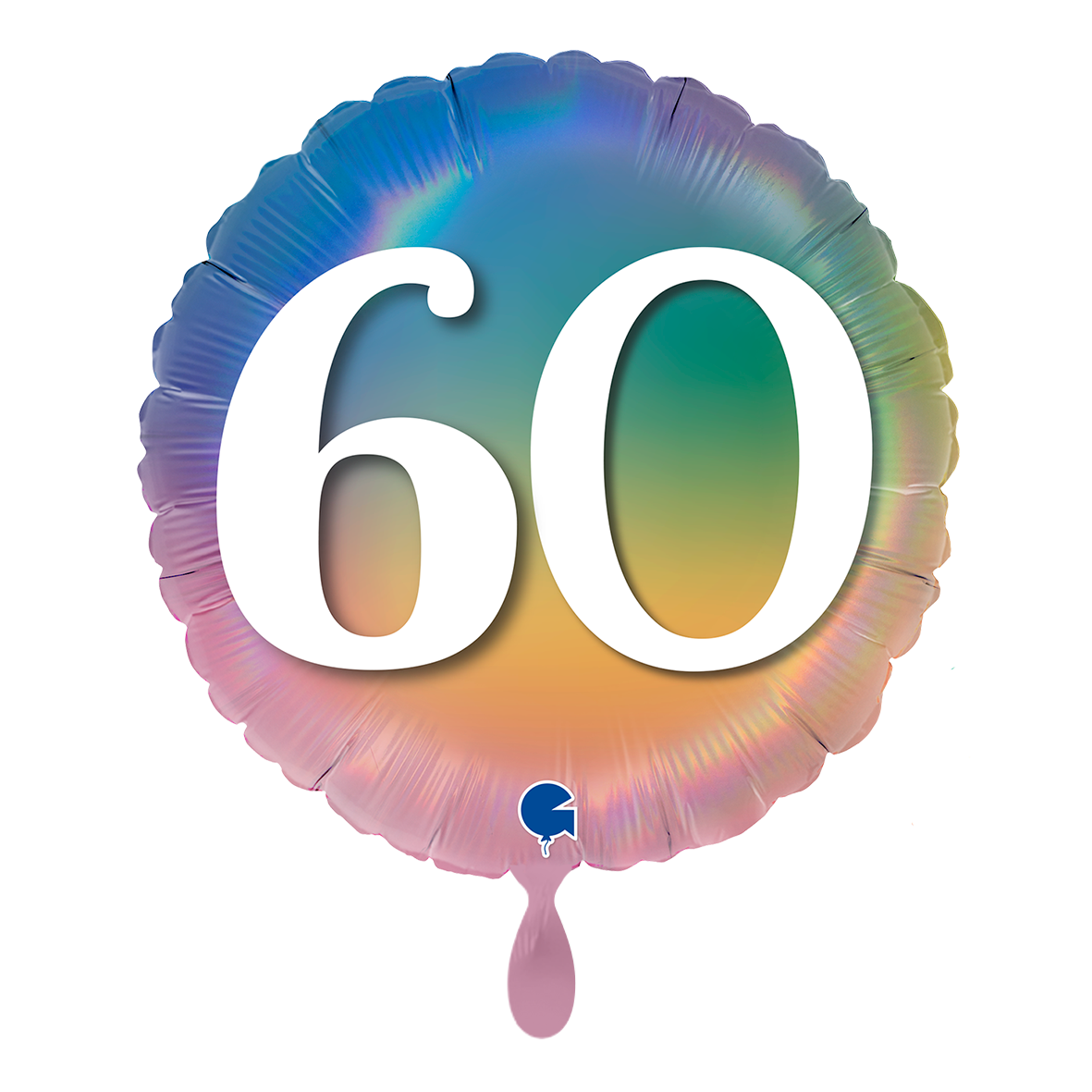 1 Balloon - Happy 60 Colourful Rainbow