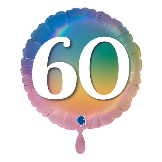 1 Balloon - Happy 60 Colourful Rainbow