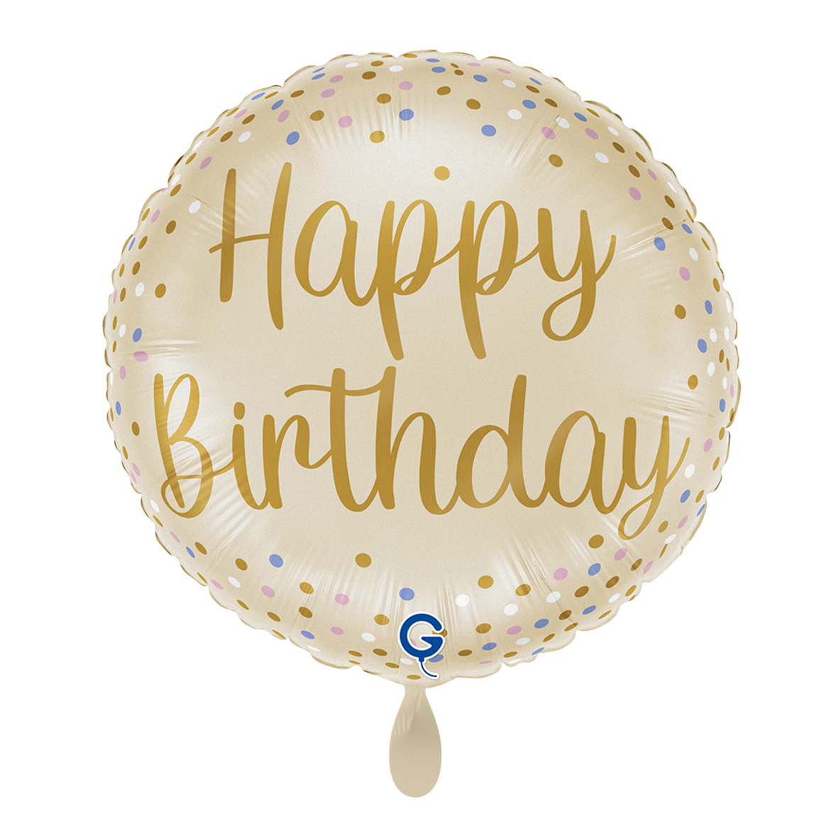 1 Balloon - Cream Happy Birthday