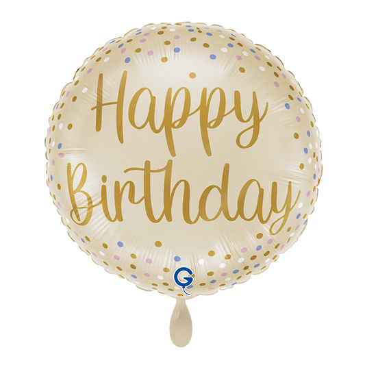 1 Balloon - Cream Happy Birthday