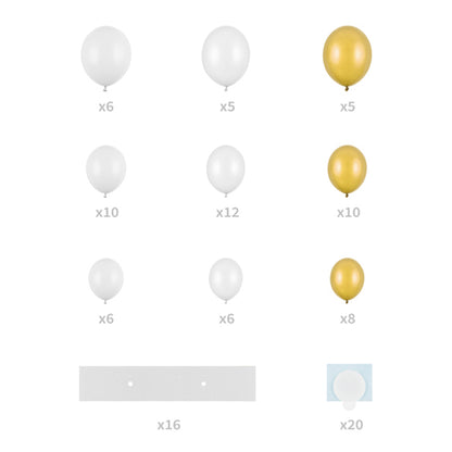 1 Ballonset - Herzbogen - White & Gold