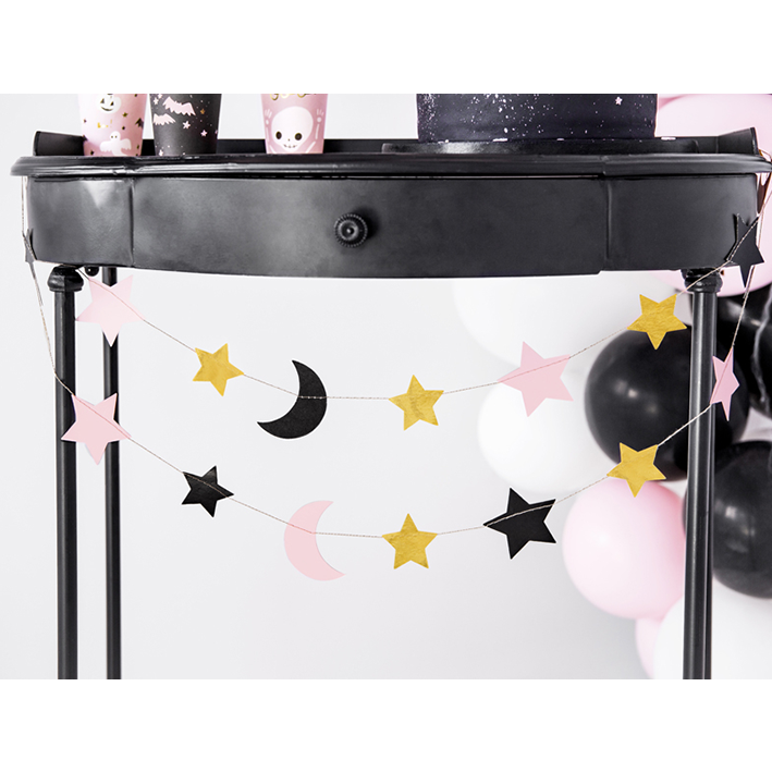 1 Papiergirlande - 1,9m - Stars & Moon