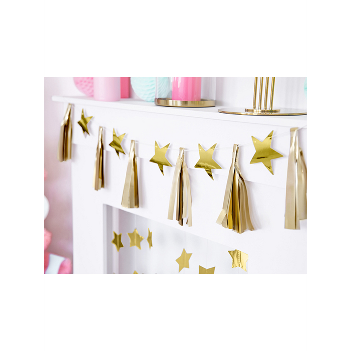 1 Tasselgirlande - 1,3m - Golden Stars