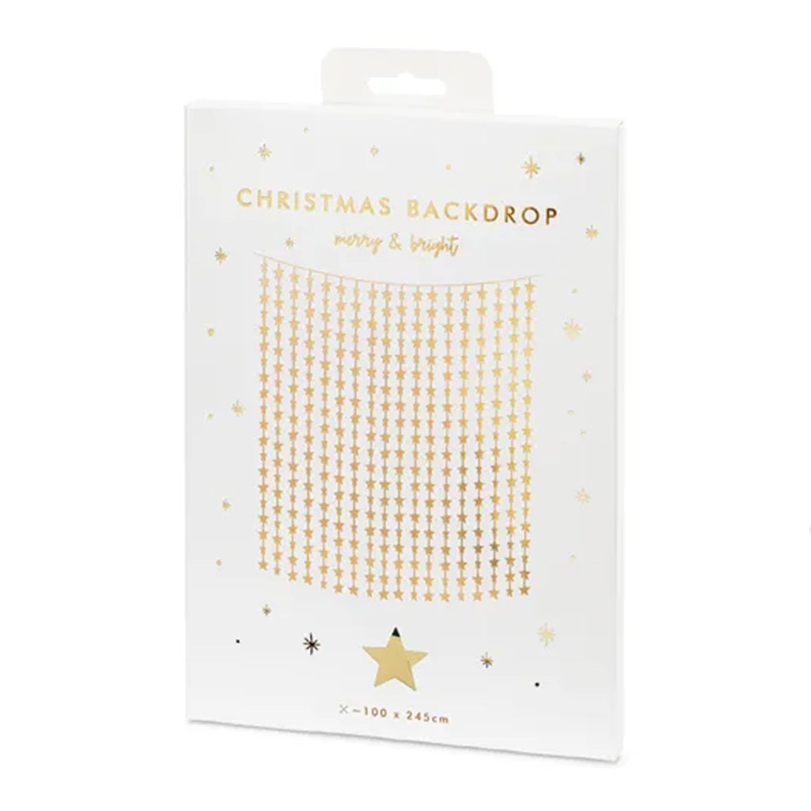 1 Glittervorhang - 2,5m - Golden Stars