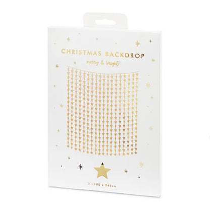 1 Glittervorhang - 2,5m - Golden Stars