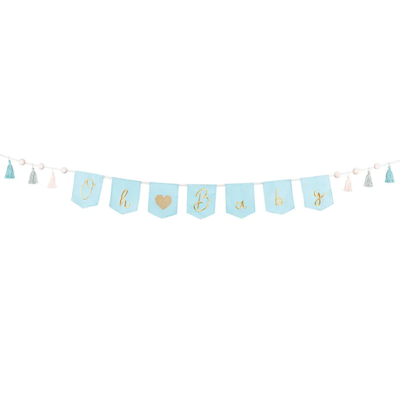1 Bannergirlande - Oh Baby Hellblau