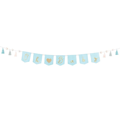 1 Bannergirlande - Oh Baby Hellblau