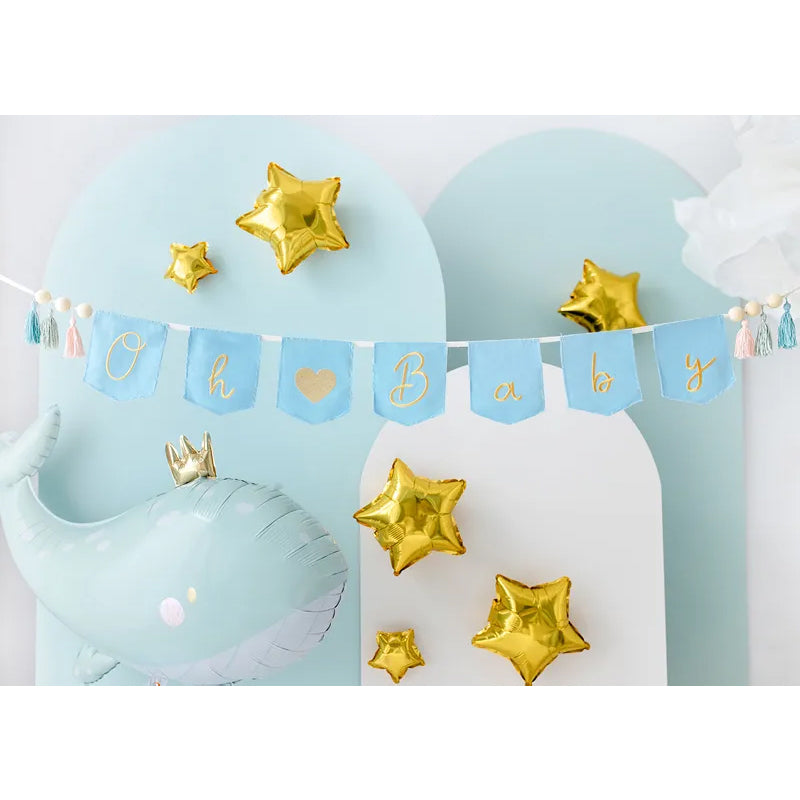 1 Bannergirlande - Oh Baby Hellblau