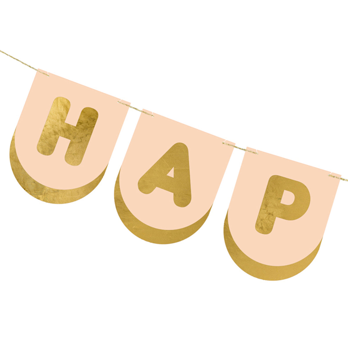 1 Bannergirlande - Happy Birthday Peach